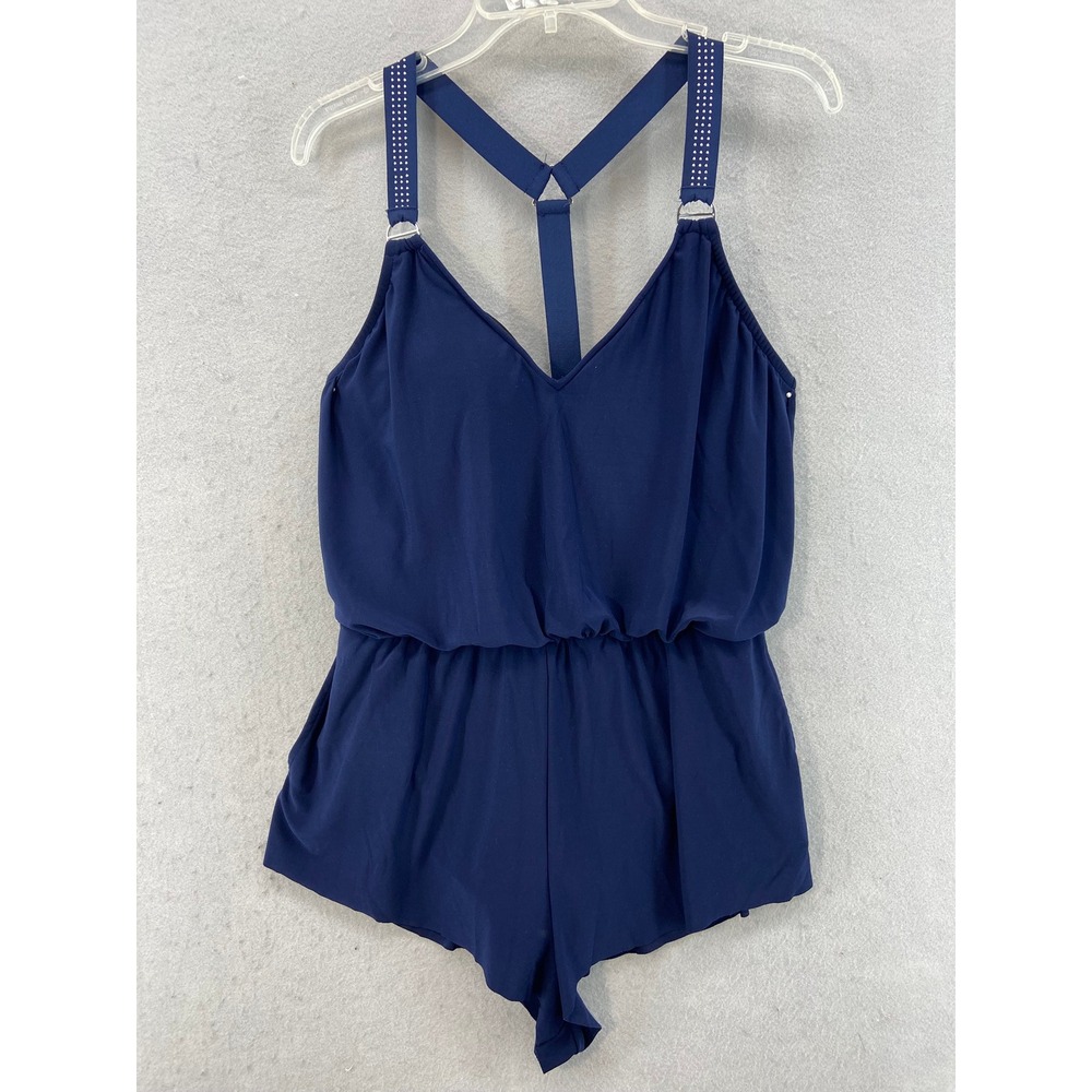 Magicsuit Swim Romper Womens 12 Blue Studded‎ T-Back Blouson